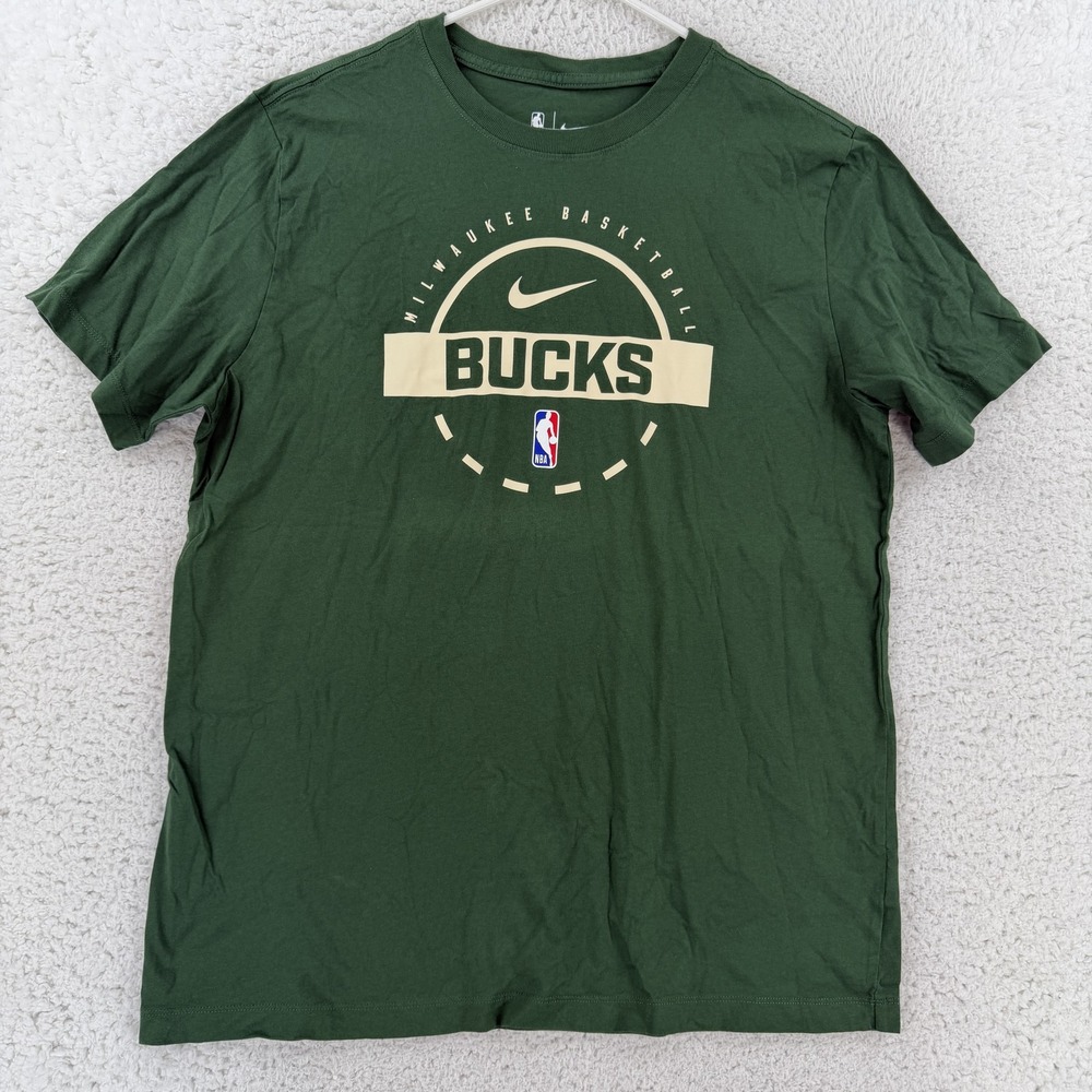 Milwaukee Bucks Shirt Mens Large Green NBA Basketball Nike The Nike Tee HQ9718